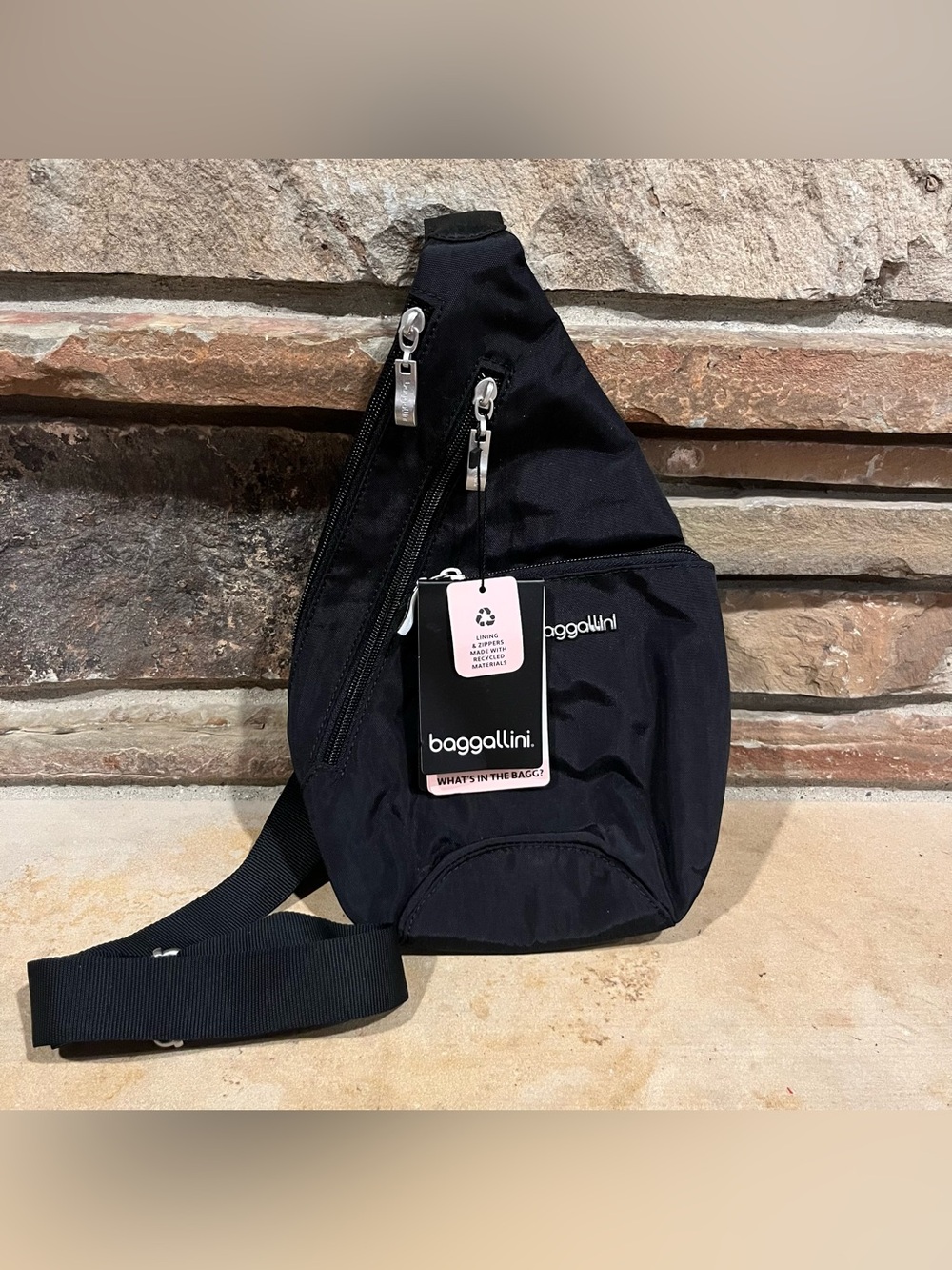 Baggallini Black Mini Sling Crossbody Bag